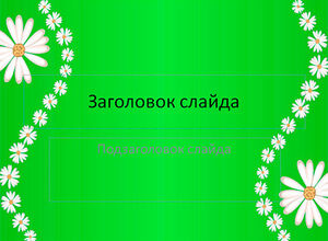 Зелёный фон с ромашками